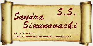 Sandra Šimunovački vizit kartica